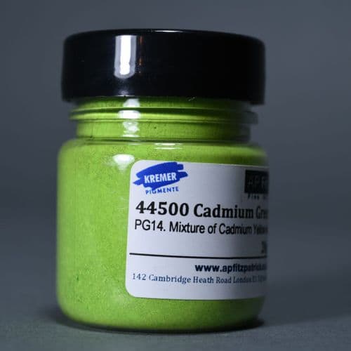44500 Cadmium Green Light, Kremer Pigment, 20g plastic container