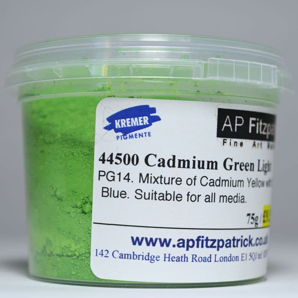 44500 Cadmium Green Light Kremer Pigment 75g plastic container