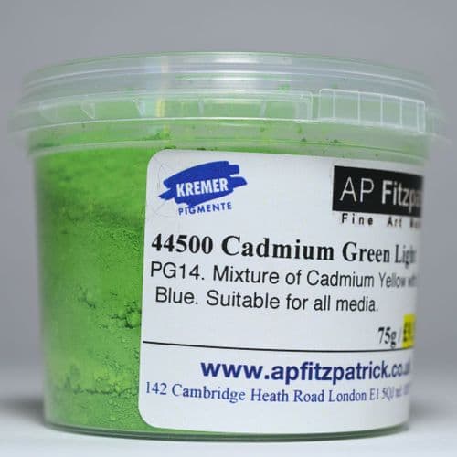 44500 Cadmium Green Light Kremer Pigment, 75g plastic container
