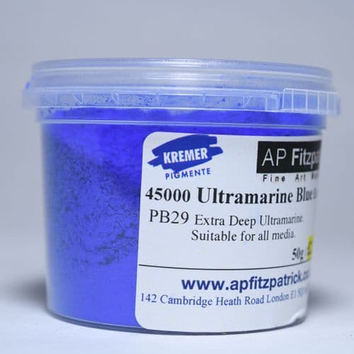 45000 Ultramarine Blue Extra Dark Kremer Pigment, 50g plastic container