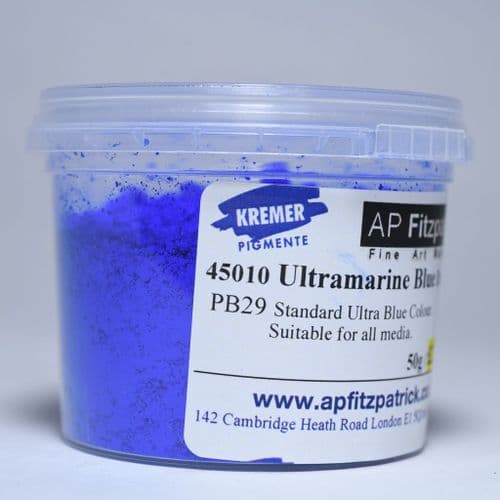 45010 Ultramarine Blue Dark, Kremer Pigment, 50g plastic container