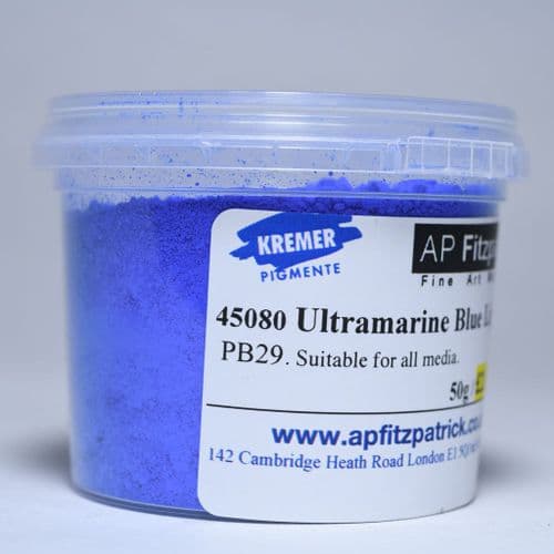45080 Ultramarine Blue Light Kremer Pigment, 50g plastic container