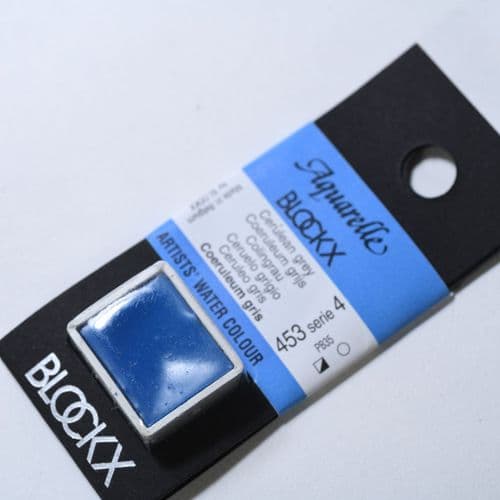 453 Cerulean Grey Blockx Watercolour Half Pan.