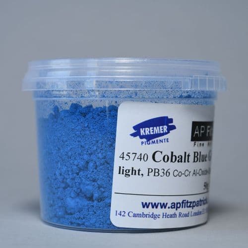 45740 Cobalt Blue, Greenish Kremer Pigment, 50g plastic container
