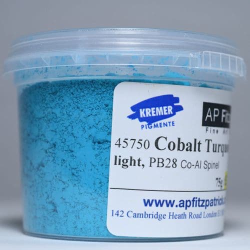 45750 Cobalt Turquoise Light Kremer Pigment, 75g plastic container