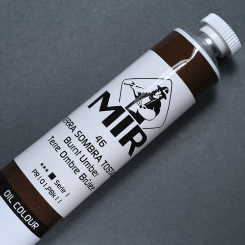 46 Burnt Umber Mir Oil Colour, 60ml tube