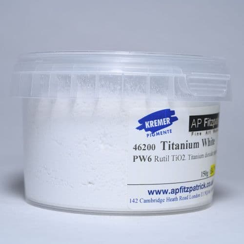 46200 Titanium White Kremer Pigment, 150g plastic container