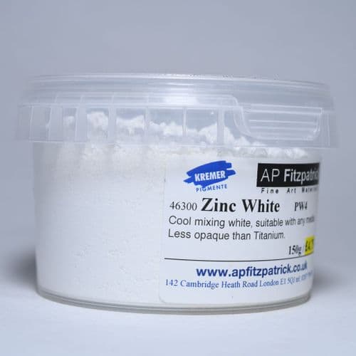46300 Zinc White Kremer Pigment, 150g plastic container