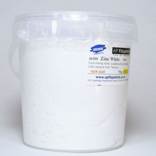 46300 Zinc White Kremer Pigment, 750g plastic container