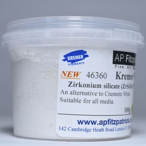 46360 White Kremer Pigment, 100g plastic container