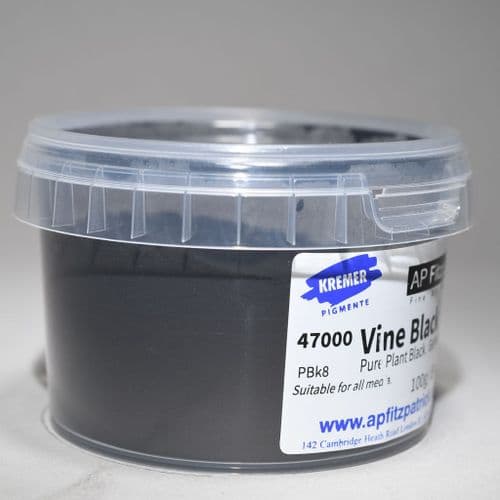 47000 Vine Black Kremer Pigment, 100g plastic container