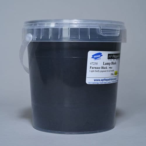 47250 Lamp Black (Furnace Black) Kremer Pigment, 250g plastic container
