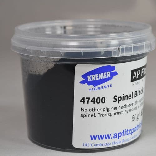 47400 Spinel Black Kremer Pigment, 50g plastic container