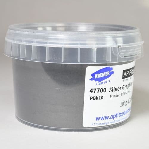 47700 Silver Graphite Powder Kremer Pigment, 100g plastic container