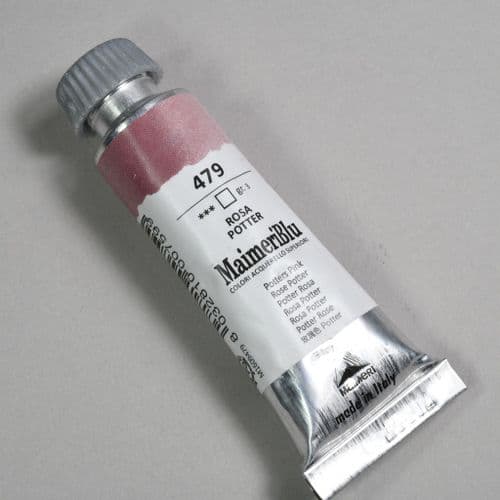479 Potters Pink Maimeri Blu Watercolor, 12ml tube.