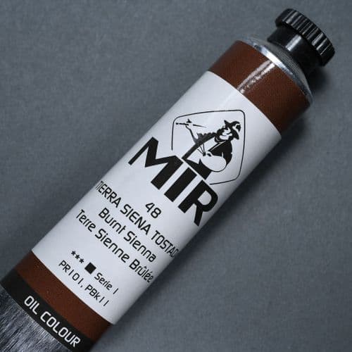 48 Burnt Sienna Mir Oil Colour, 60ml tube