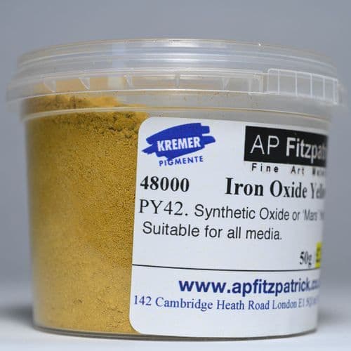 48000 Iron Oxide Yellow 920 Medium Kremer Pigment, 50g