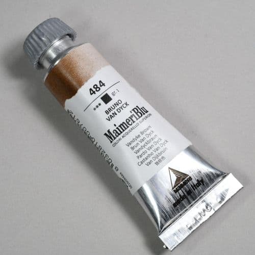 484 Vandyke Brown Maimeri Blu Watercolor, 12ml tube.