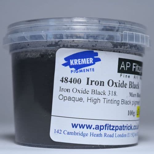 48400 Iron Oxide Black (Mars Black) Kremer Pigment, 100g plastic container