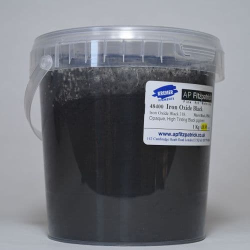 48400 Iron Oxide Black (Mars Black) Kremer Pigment, 1kg plastic container