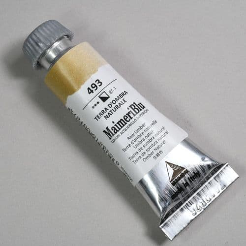 493 Raw Umber Maimeri Blu Watercolor, 12ml tube.