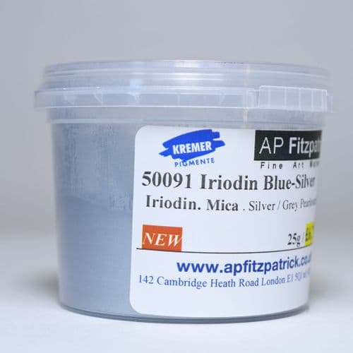 50091 IRIODIN 9605 Blue Silver Kremer Pigment, 25g plastic container