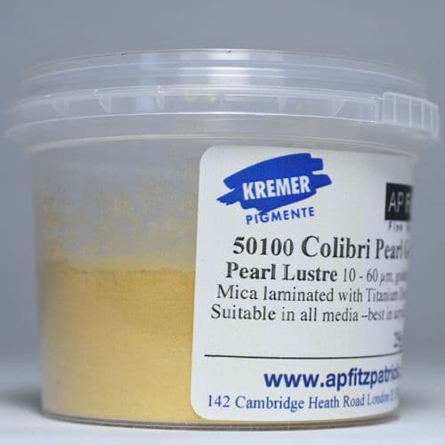 50100 Pearl Lustre Colibri Gold Metallic Kremer Pigment, 25g plastic container