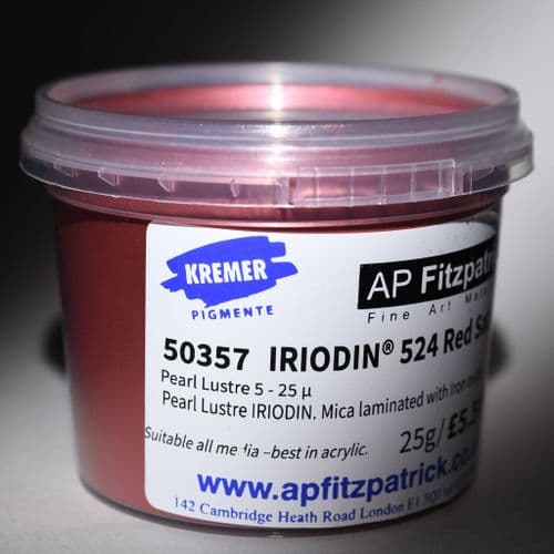 50357 IRIODIN 524 Red Satin Kremer Pigment, 25g plastic container
