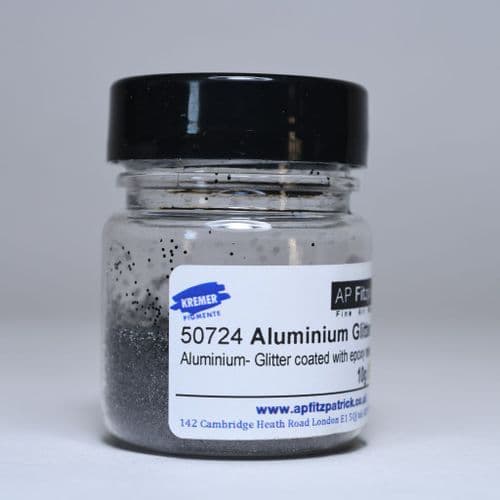 50724 Aluminium Glitter Black Kremer Pigment, 10g plastic container