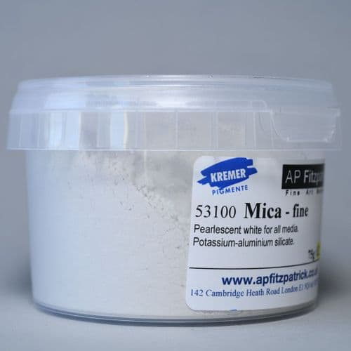 53100 Mica, Fine Pearlescent Powder Kremer Pigment, 75g plastic container
