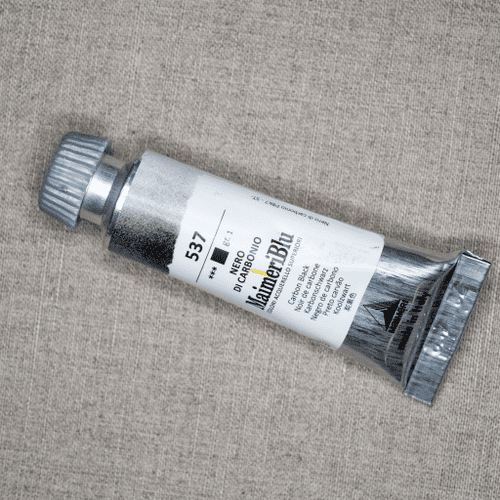 537 Carbon Black Maimeri Blu Watercolor, 12ml tube.