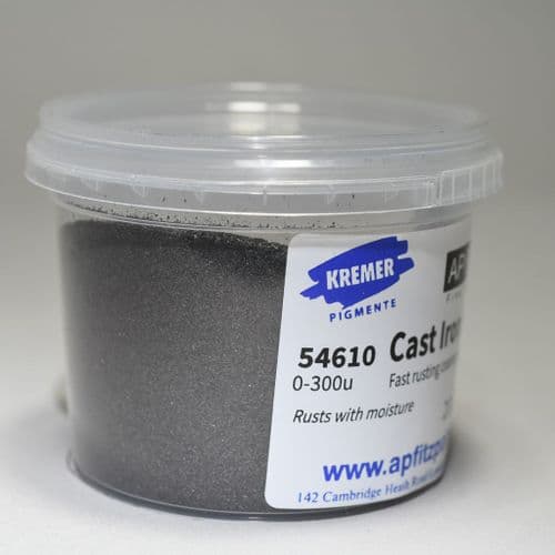 54610 Cast-Iron Powder (fast rusting) Kremer Pigment, 200g plastic container
