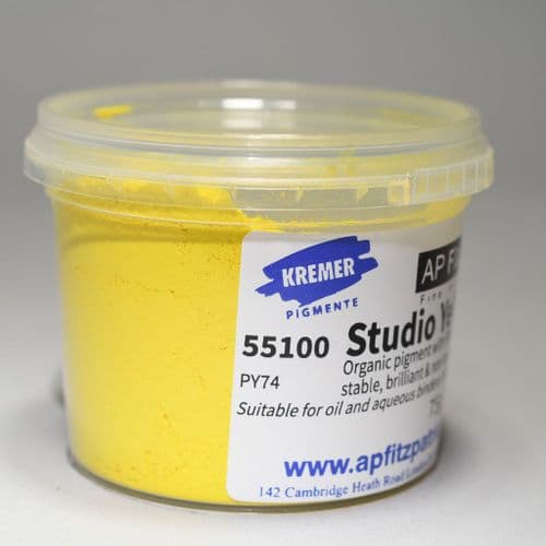 55100 Yellow Studio Kremer Pigment, 75g plastic container