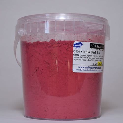 55400 Red Dark Studio Kremer Pigment, 1 kg plastic container