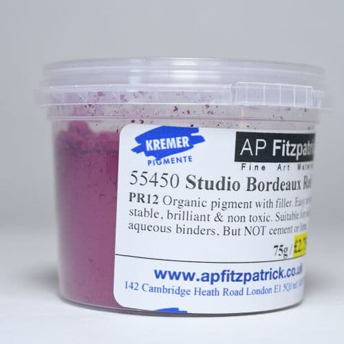55450 Bordeaux Studio Red Kremer Pigment, 75g plastic container