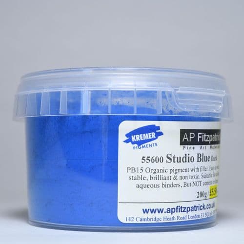 55600 Blue Dark Studio Kremer Pigment, 200g plastic container