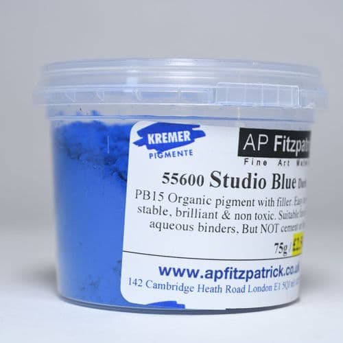55600 Blue Dark Studio Kremer Pigment, 75g plastic container