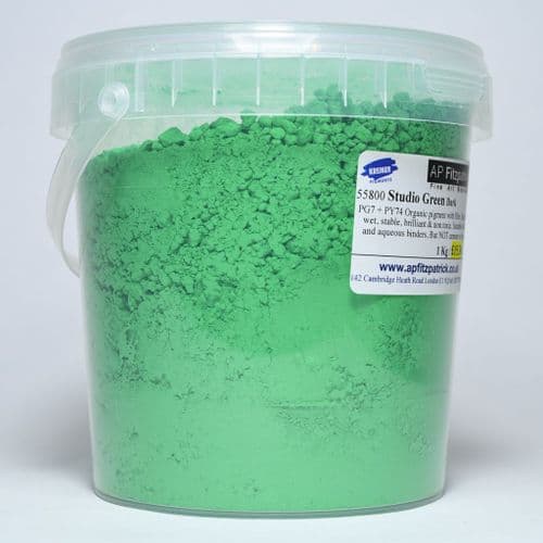 55800 Green Dark Studio Kremer Pigment, 1 kg plastic container