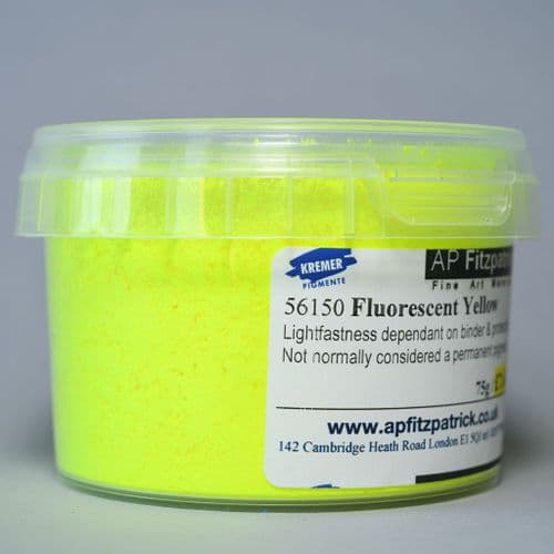 56150 Fluorescent Lemon Yellow Kremer Pigment, 75g plastic container
