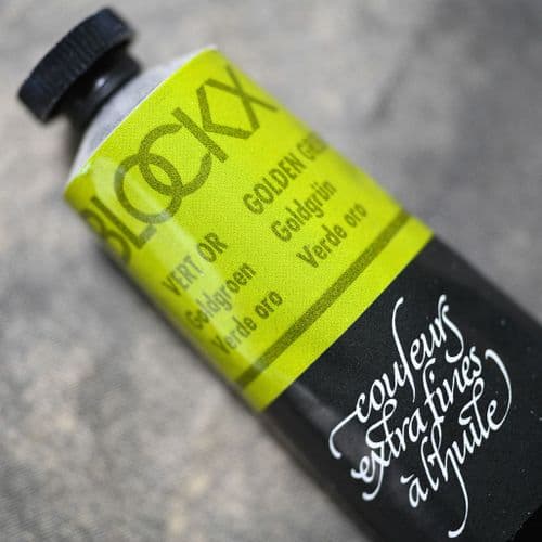 562 Golden Green Blockx Oil Colour, 35ml tube.