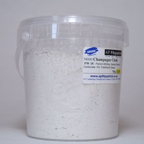 58000 Champagne Chalk (calcium carbonate) Kremer Pigment, 750g plastic container