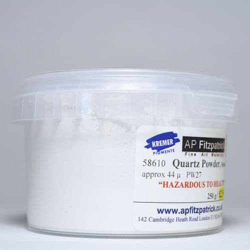 58610 Quartz Powder, Medium (approx. 44 micron) Kremer Pigment, 250g plastic container