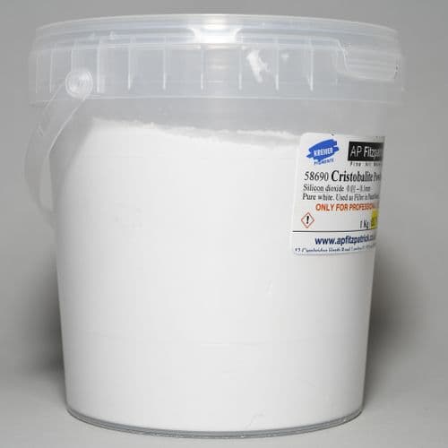 58690 Cristobalite Powder. Kremer Pigment, 1kg plastic container