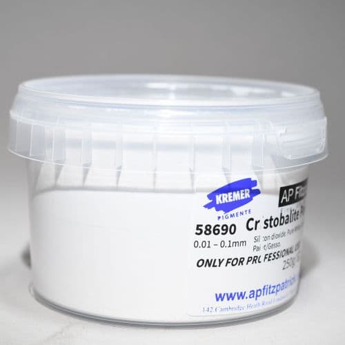 58690 Cristobalite Powder. Kremer Pigment, 250g plastic container