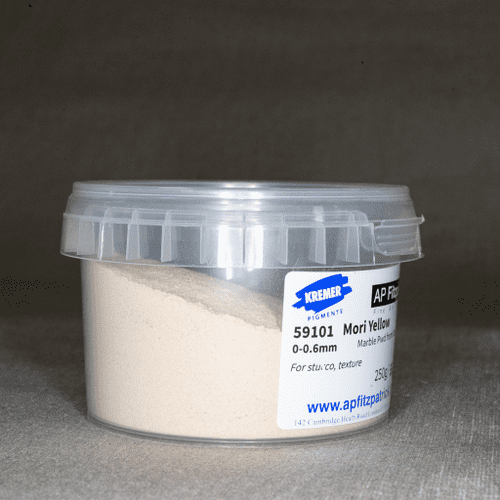 59101 Mori Yellow Marble Powder 0 - 0.6mm. Kremer Pigment, 250g plastic container