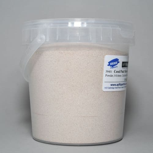59401 Coral Pink Marble Powder 0 - 0.6mm. Kremer Pigment, 1.5kg plastic container