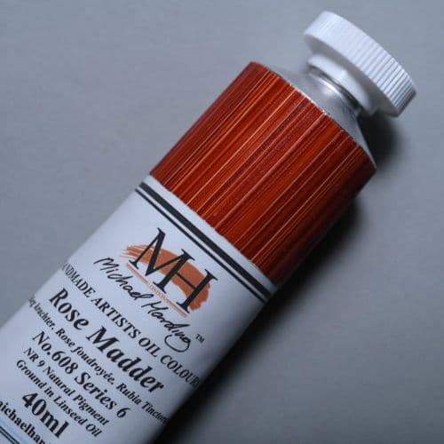 608 Rose Madder Michael Harding Oil Colour, 40ml tube. 5% off.