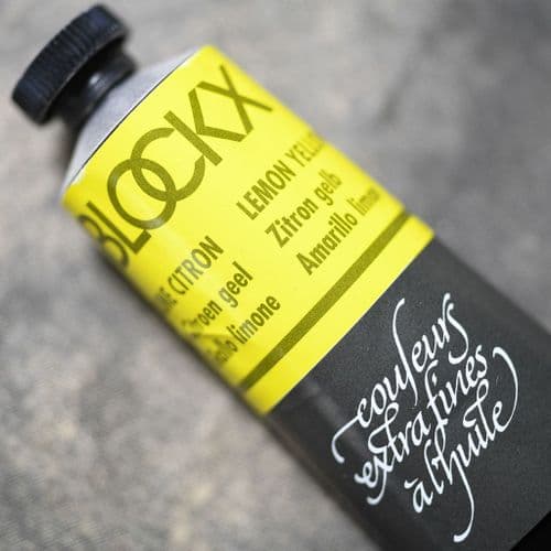 612 Lemon Yellow Blockx Oil Colour, 35ml tube.