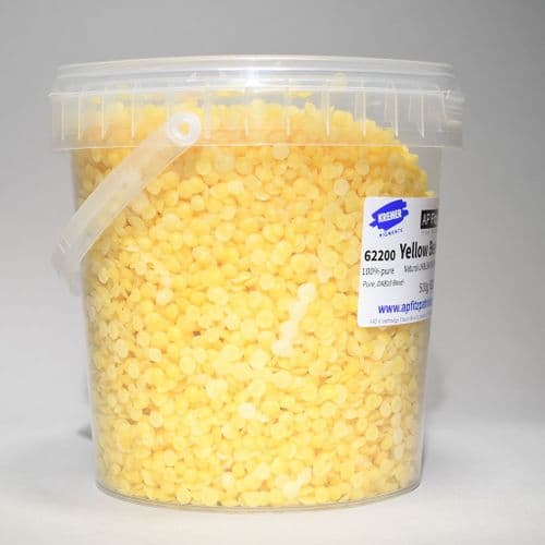 62200 Yellow Beeswax Natural Unbleached Kremer, 500g plastic container