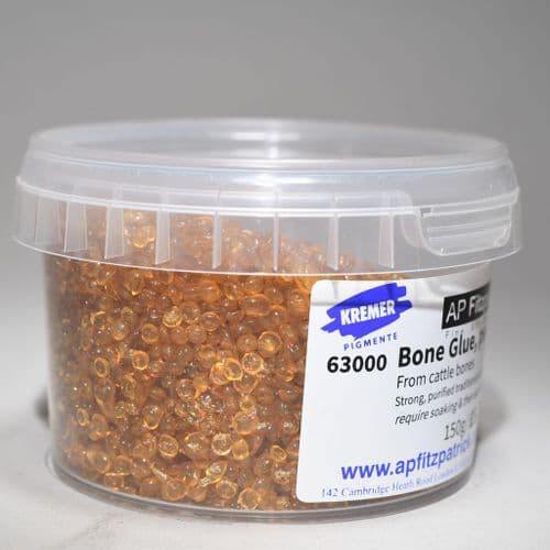 63000 Bone Glue Pearls Kremer Pigment, 150g plastic container